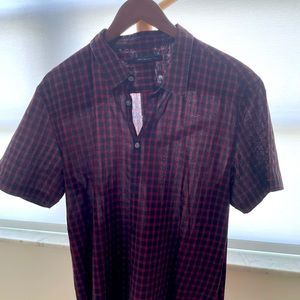 John Varvatos dark red plaid.